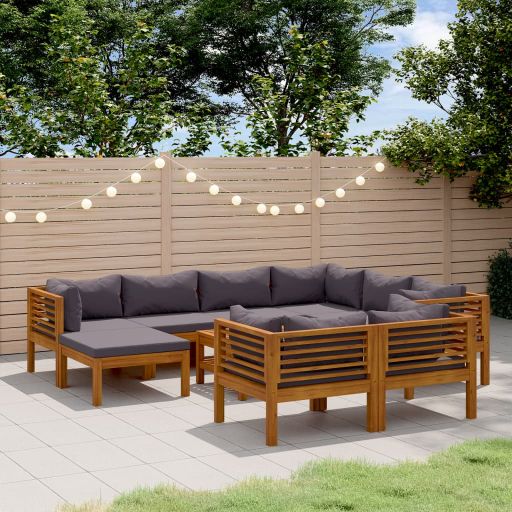 vidaXL 6-tlg. Garten-Lounge-Set mit Auflage Massivholz Akazie