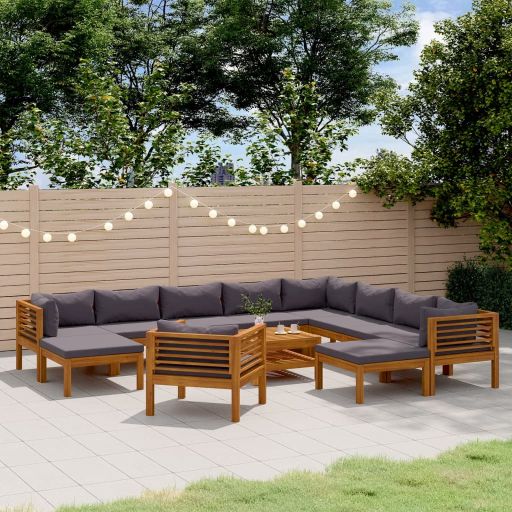 vidaXL 6-tlg. Garten-Lounge-Set mit Auflage Massivholz Akazie