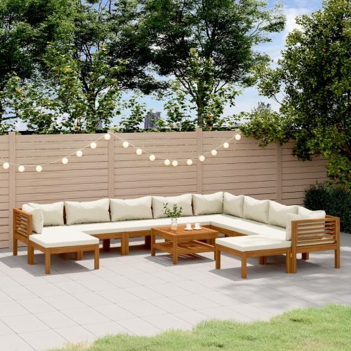 vidaXL 6-tlg. Garten-Lounge-Set mit Auflage Massivholz Akazie