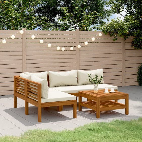 vidaXL 6-tlg. Garten-Lounge-Set mit Auflage Massivholz Akazie