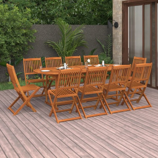 vidaXL 9-tlg. Garten-Essgruppe 220x90x75 cm Massivholz Akazie