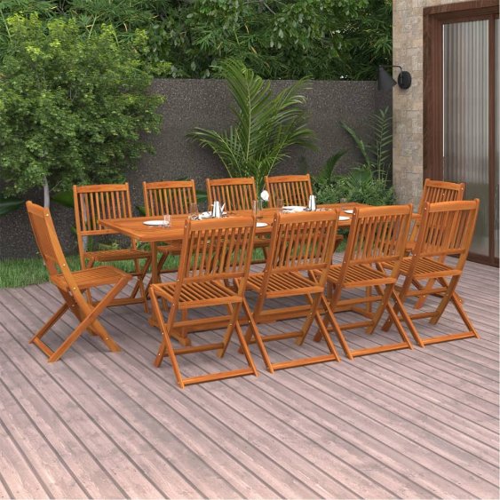 vidaXL 9-tlg. Garten-Essgruppe 220x90x75 cm Massivholz Akazie