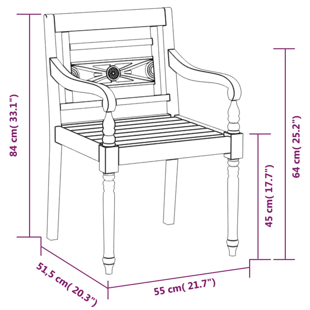 vidaXL 3-tlg. Garten-Essgruppe Massivholz Teak