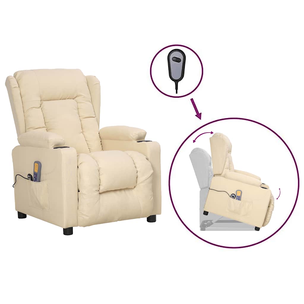 vidaXL Massagesessel mit Aufstehhilfe Dunkelgrau Stoff