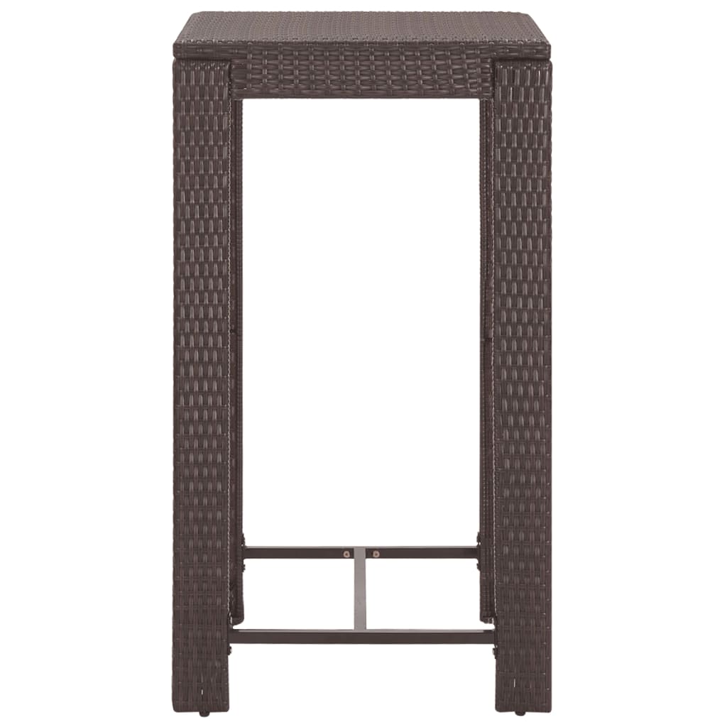 vidaXL 3-tlg. Gartenbar-Set mit Kissen Poly Rattan Braun