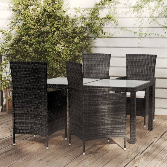 vidaXL 3-tlg. Garten-Essgruppe Poly Rattan Braun