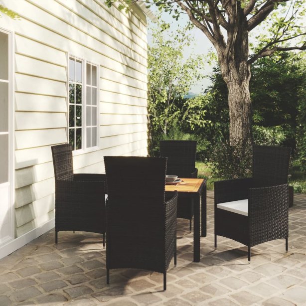 vidaXL 3-tlg. Garten-Essgruppe Poly Rattan Braun