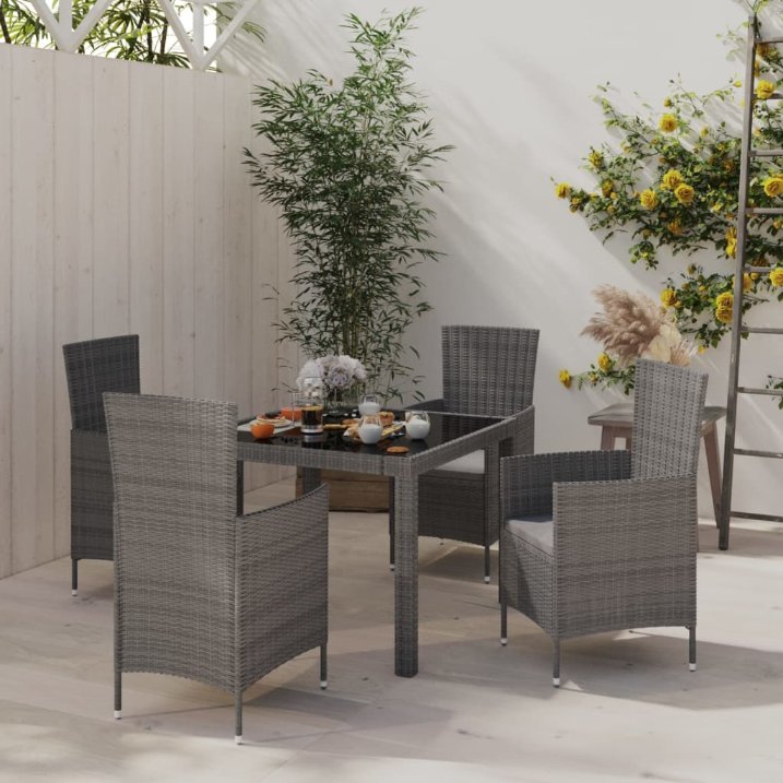 vidaXL 3-tlg. Garten-Essgruppe Poly Rattan Braun