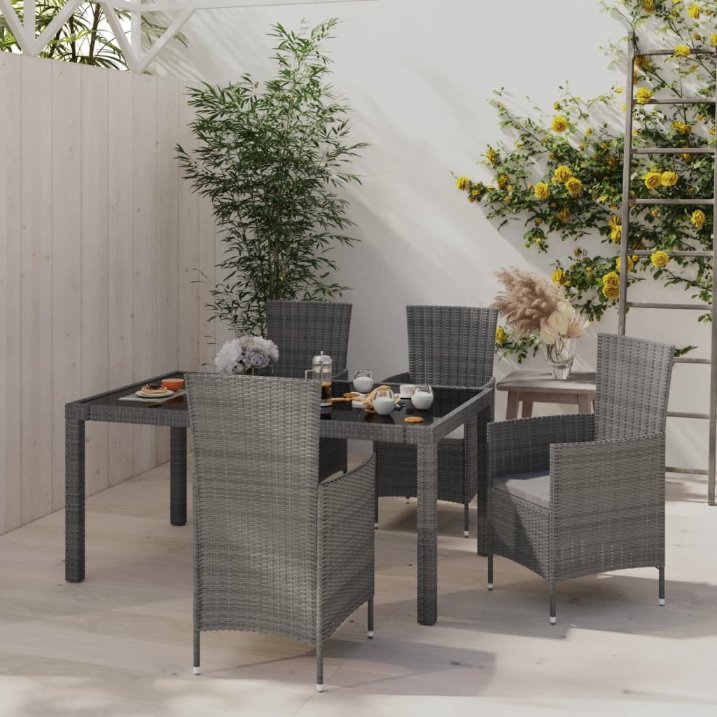 vidaXL 3-tlg. Garten-Essgruppe Poly Rattan Braun
