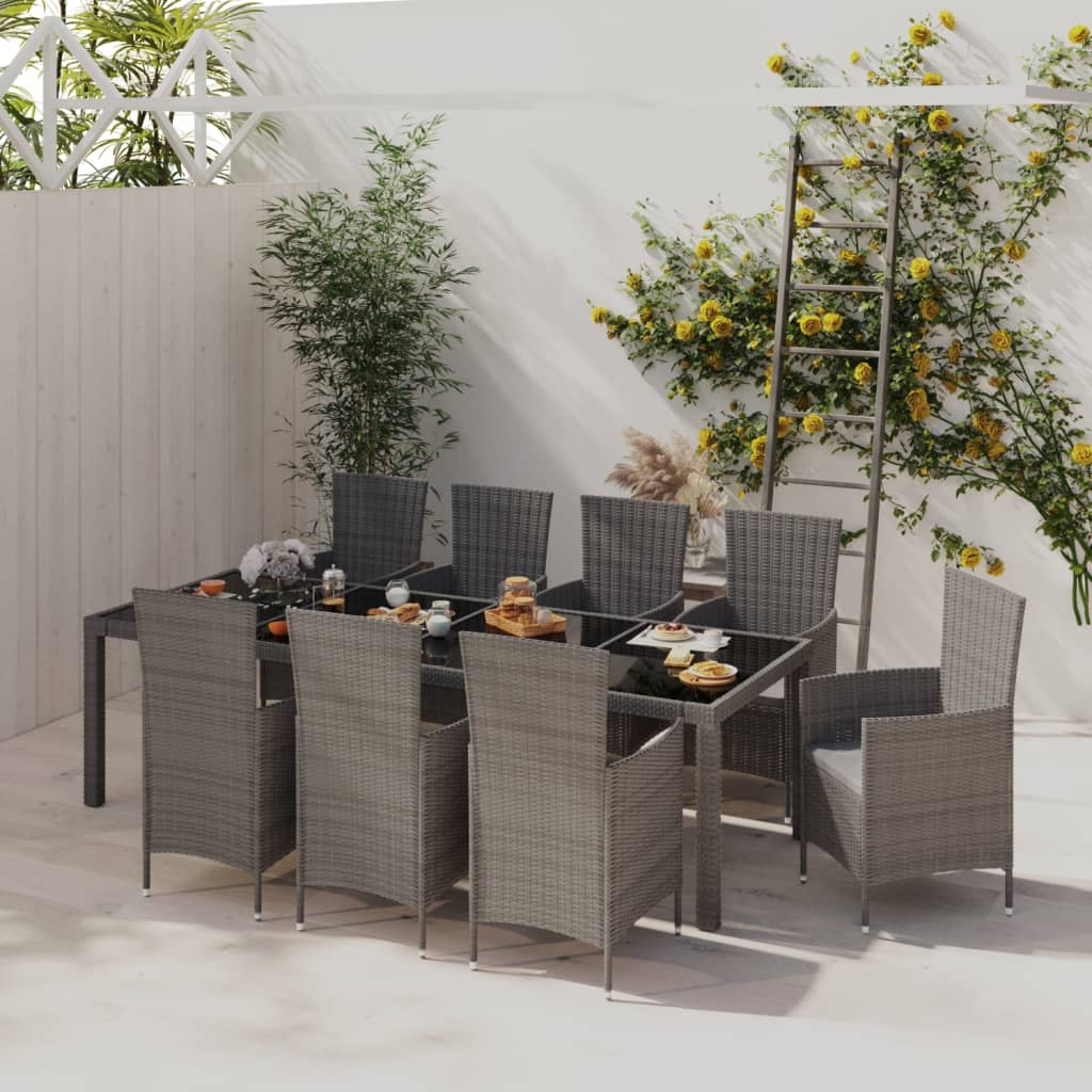 vidaXL 3-tlg. Garten-Essgruppe Poly Rattan Braun