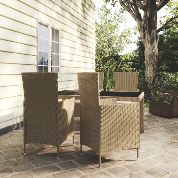vidaXL 3-tlg. Garten-Essgruppe Poly Rattan Braun