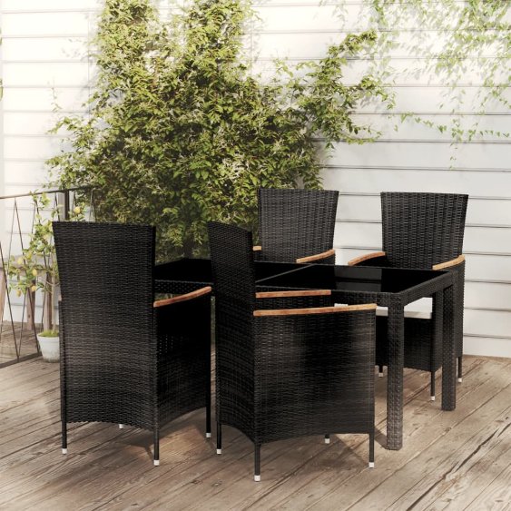 vidaXL 3-tlg. Garten-Essgruppe mit Kissen Poly Rattan Grau