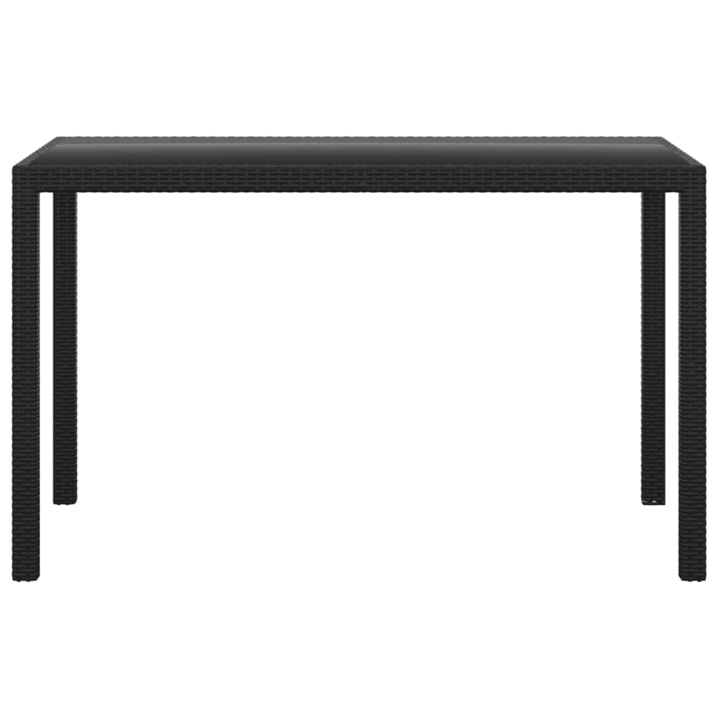 vidaXL 3-tlg. Garten-Essgruppe mit Kissen Poly Rattan Schwarz