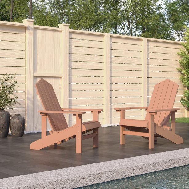 vidaXL Adirondack-Gartenstühle 2 Stk. HDPE Weiß