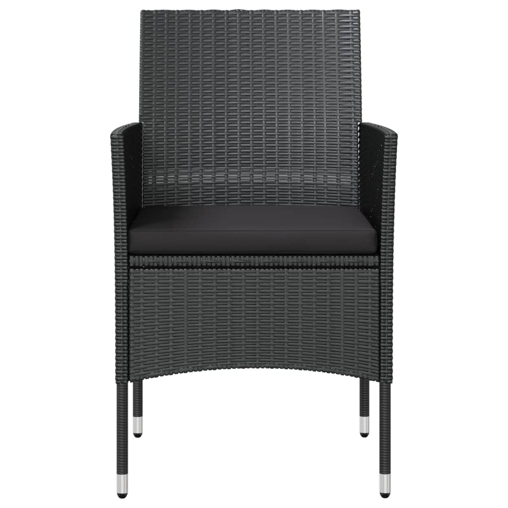 vidaXL 8-tlg. Garten-Lounge-Set mit Auflagen Poly Rattan Schwarz