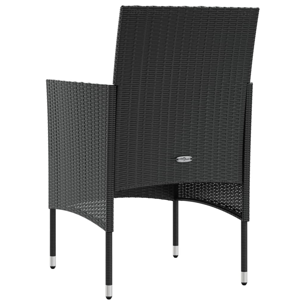 vidaXL 8-tlg. Garten-Lounge-Set mit Auflagen Poly Rattan Schwarz