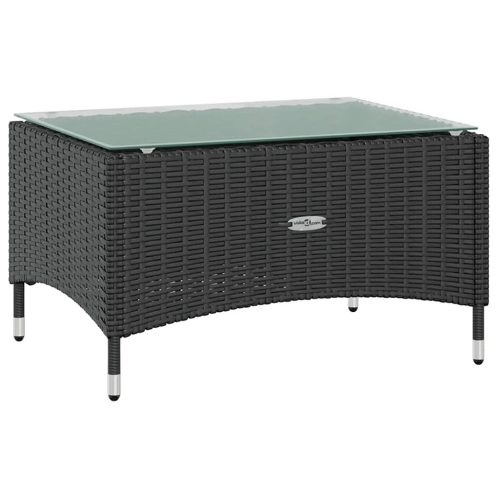 vidaXL 8-tlg. Garten-Lounge-Set mit Auflagen Poly Rattan Schwarz