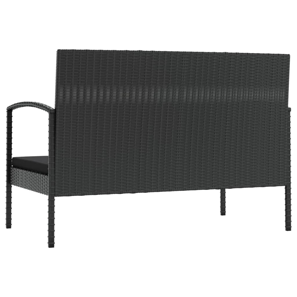 vidaXL 8-tlg. Garten-Lounge-Set mit Auflagen Poly Rattan Schwarz