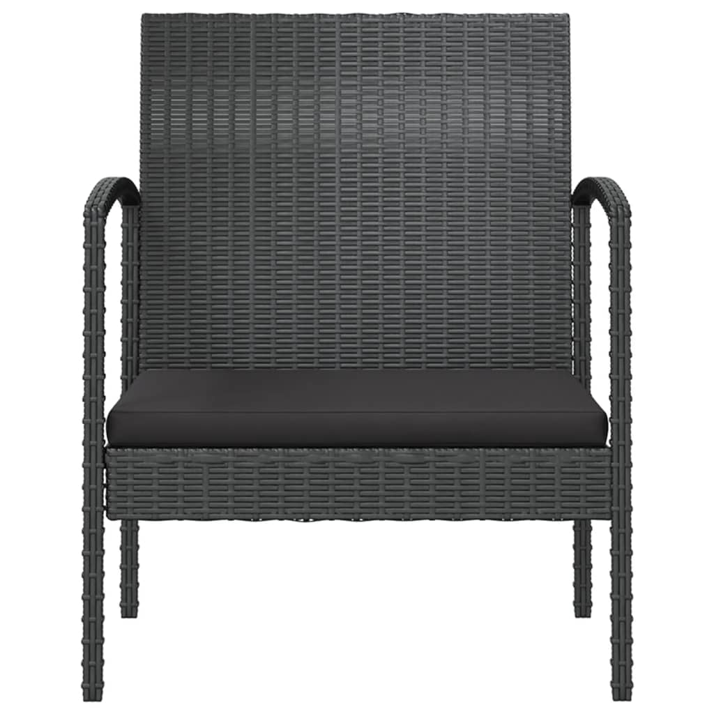 vidaXL 8-tlg. Garten-Lounge-Set mit Auflagen Poly Rattan Schwarz