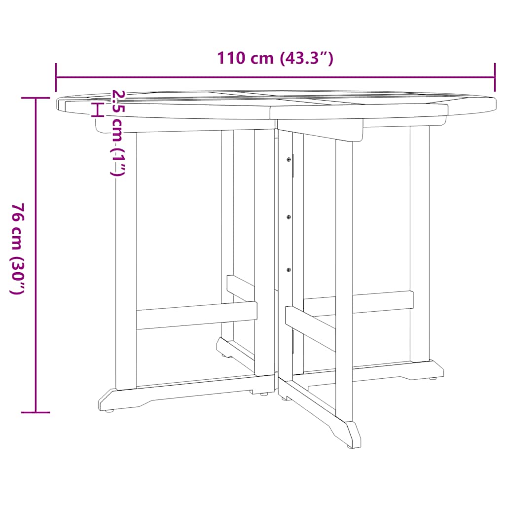 vidaXL 5-tlg. Garten-Essgruppe Klappbar Massivholz Teak