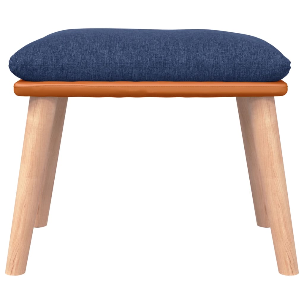 vidaXL Schaukelsessel mit Hocker Blau Stoff