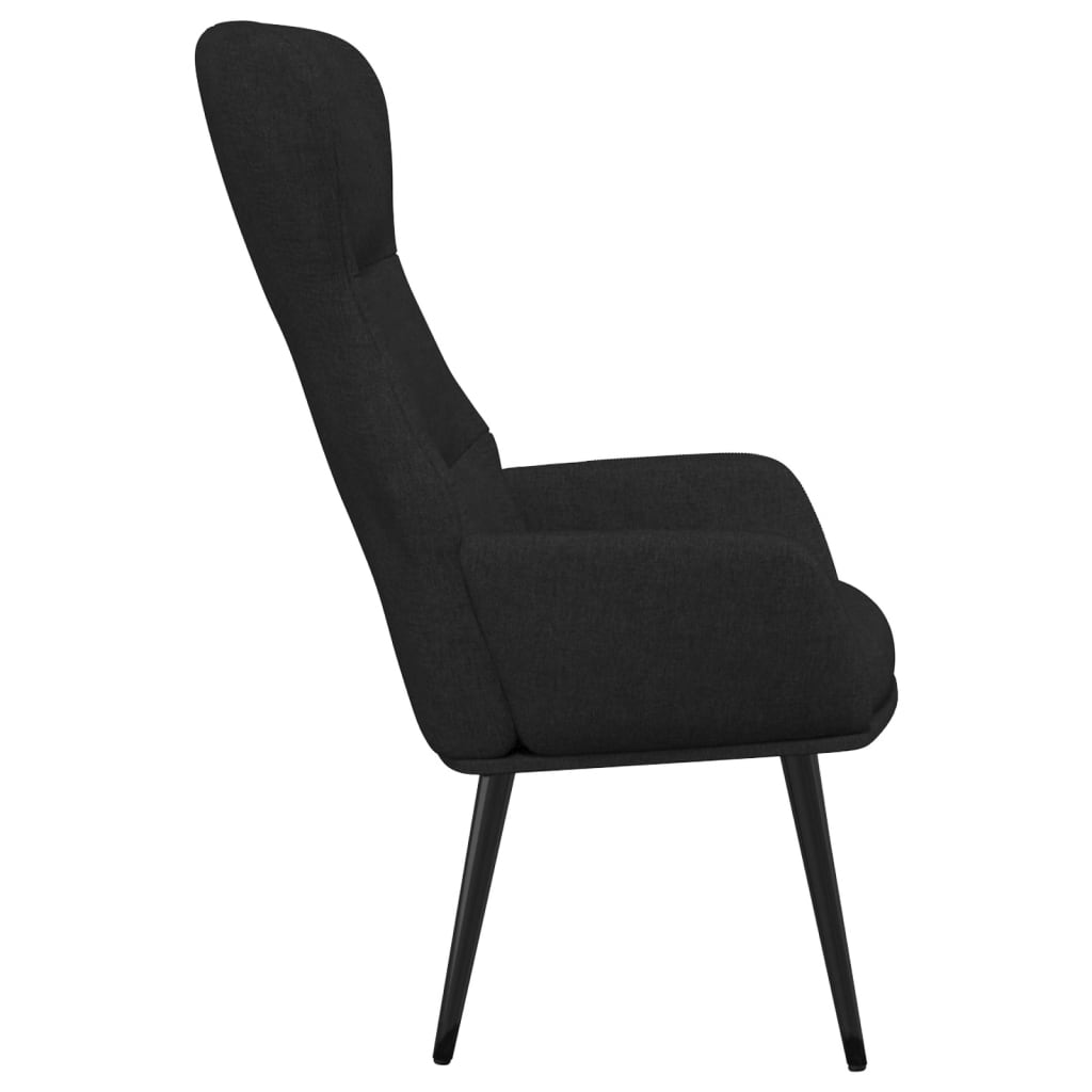 vidaXL Relaxsessel mit Hocker Schwarz Stoff