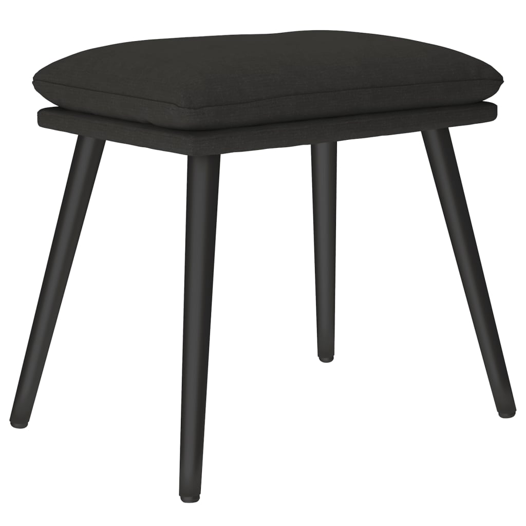 vidaXL Relaxsessel mit Hocker Schwarz Stoff