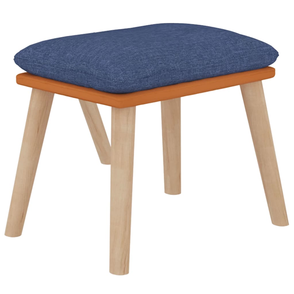 vidaXL Relaxsessel mit Hocker Blau Kunstleder & Stoff