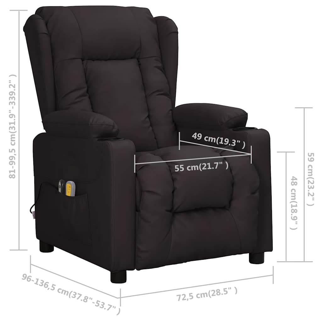 vidaXL Massagesessel Elektrisch Schwarz Kunstleder