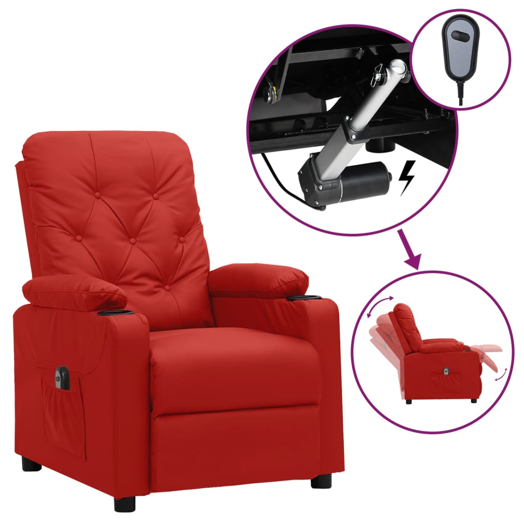 vidaXL Relaxsessel Elektrisch Schwarz Kunstleder