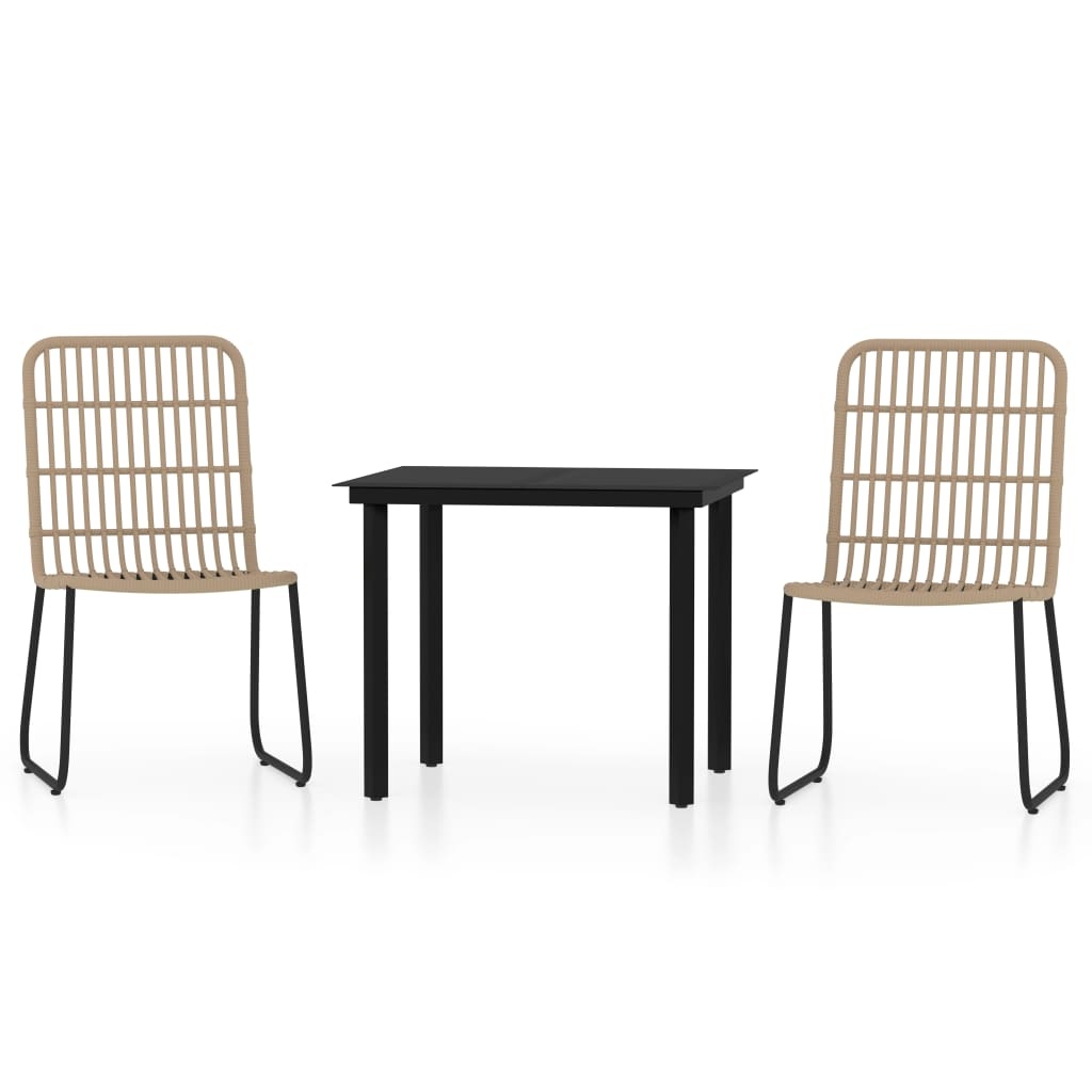 vidaXL 3-tlg. Garten-Essgruppe Eichen-Optik