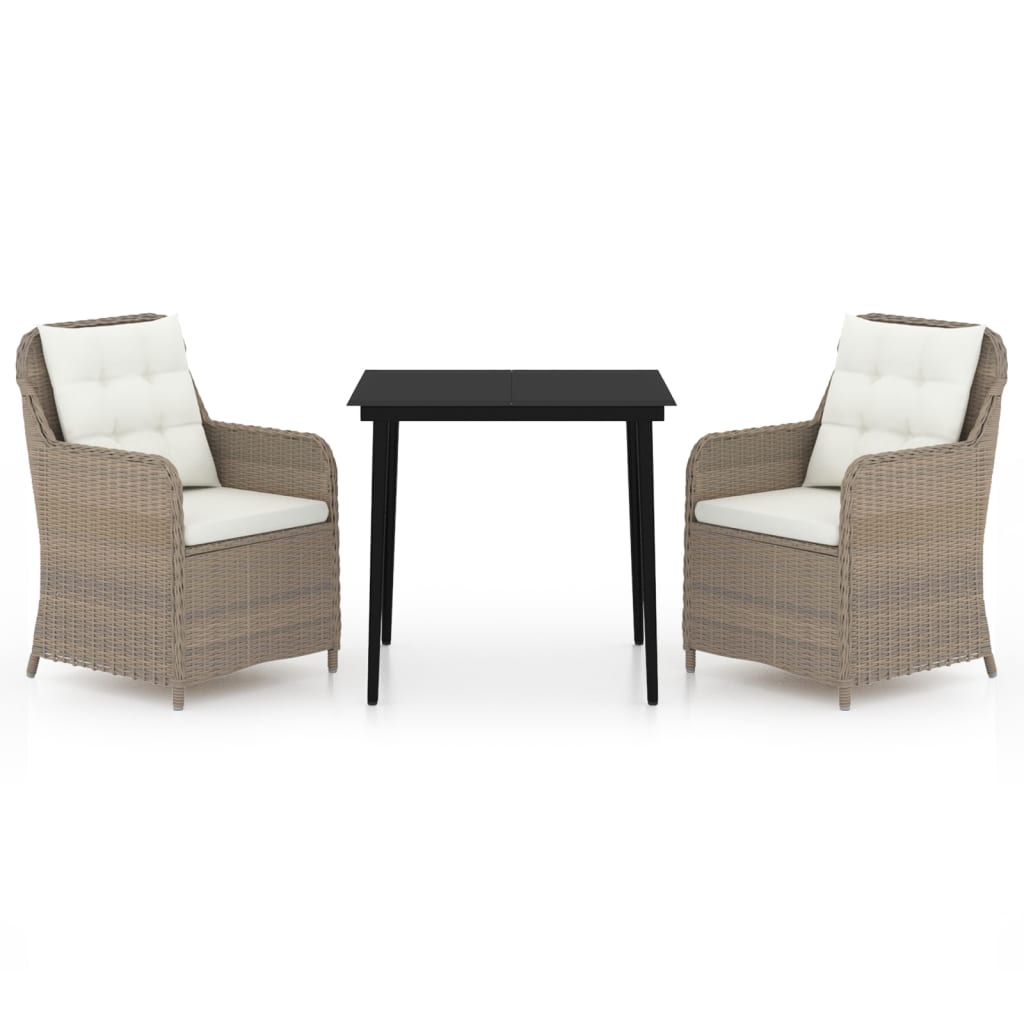 vidaXL 3-tlg. Garten-Essgruppe Braun