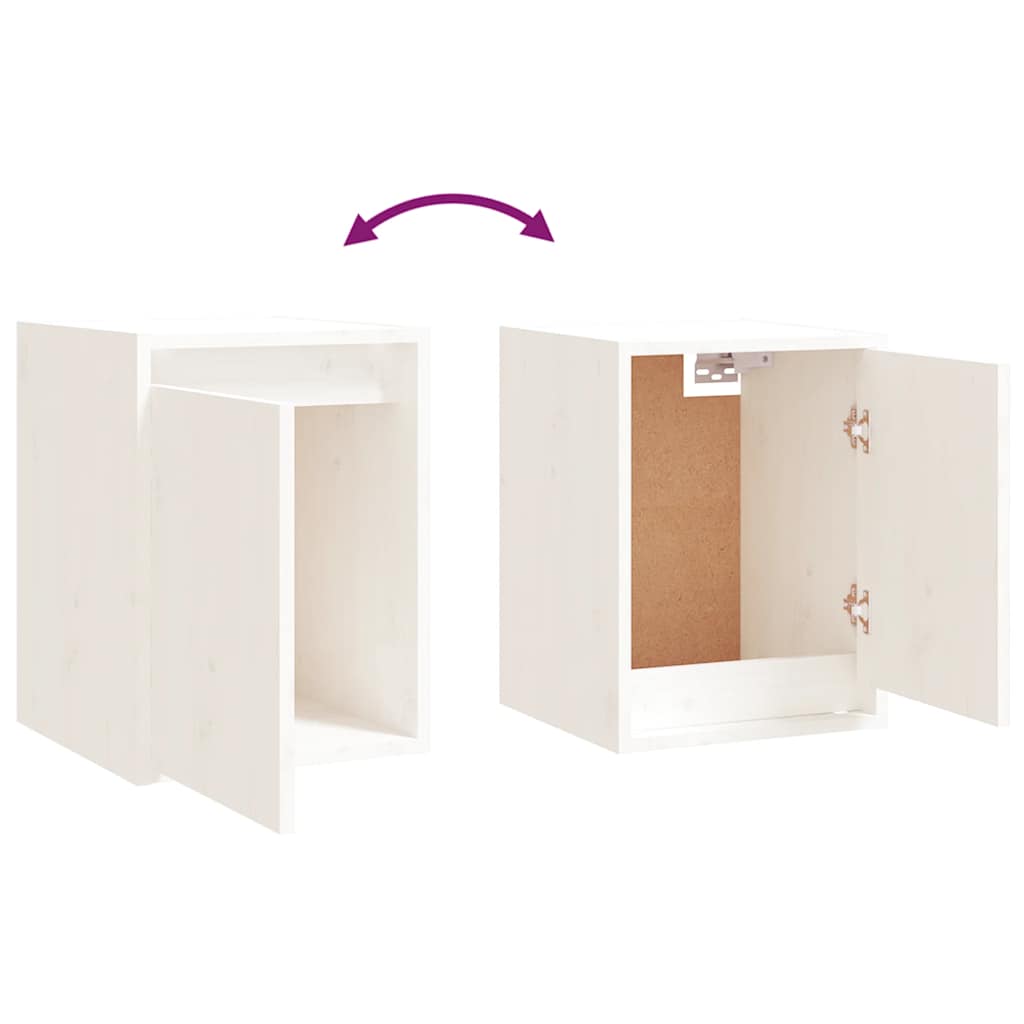 vidaXL TV-Schränke 3 Stk. Weiß Massivholz Kiefer