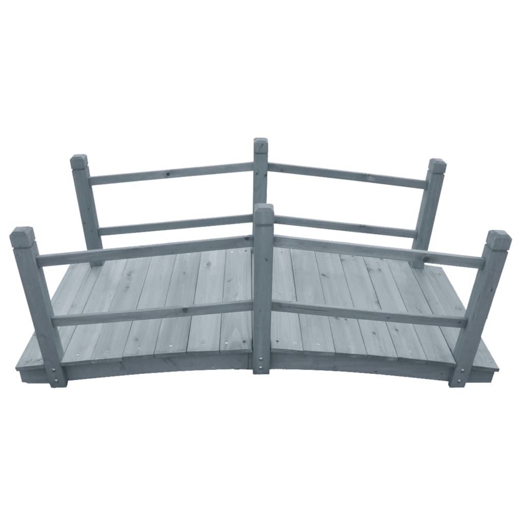 vidaXL Gartenbrücke Grau 140x60x56 cm Massivholz Tanne