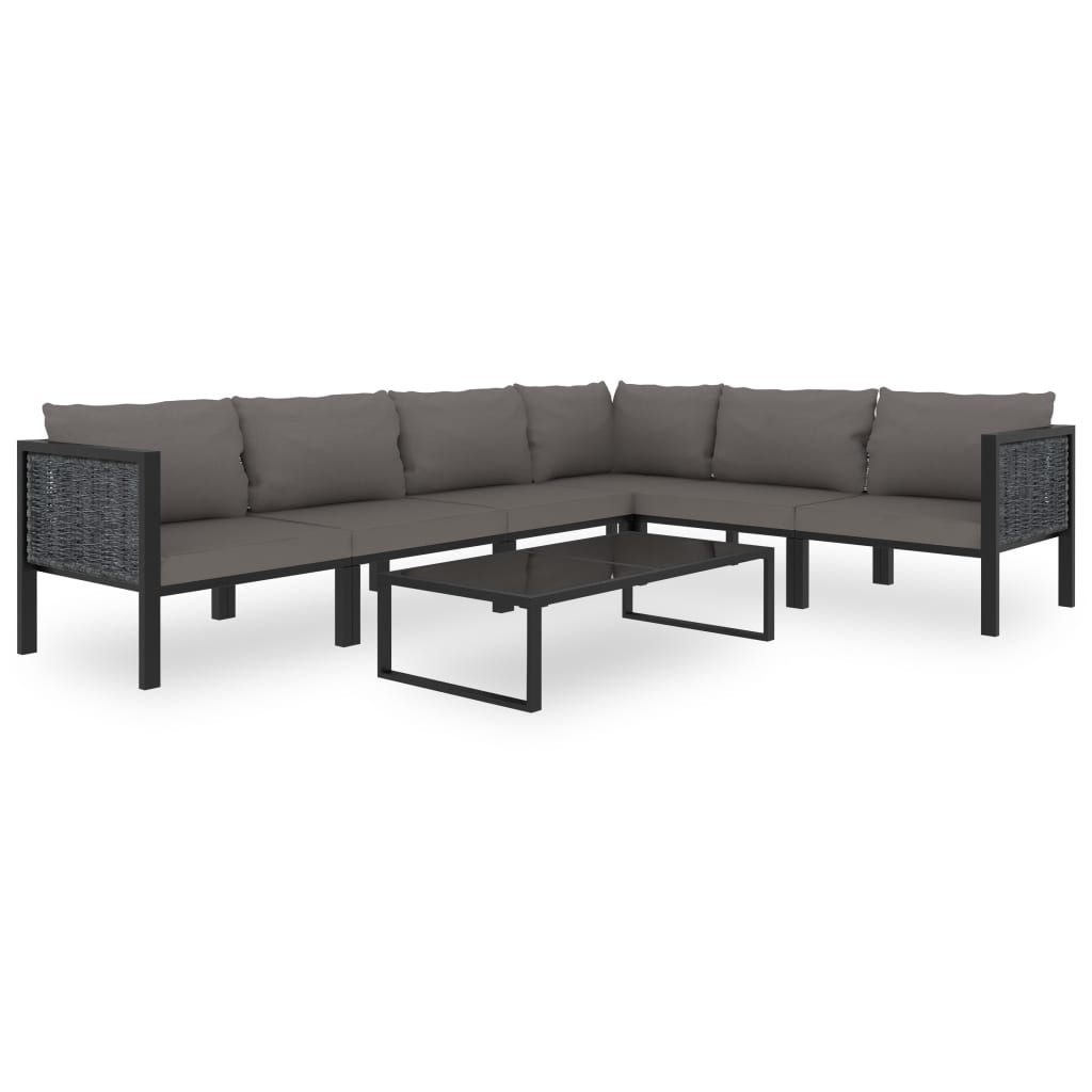vidaXL Sofa-Eckelement mit Rechter Armlehne Poly Rattan Anthrazit