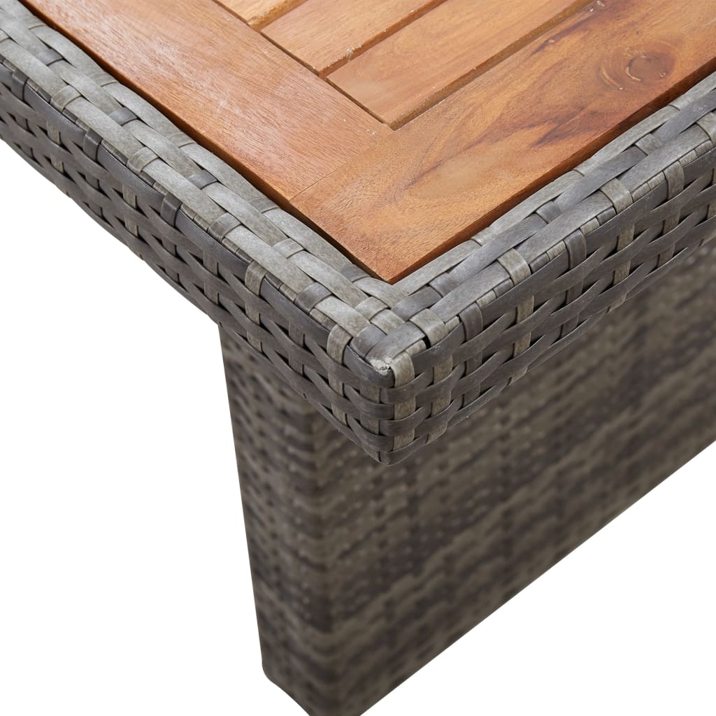 vidaXL Gartentisch 240x90x74 cm Poly Rattan und Massivholz Akazie