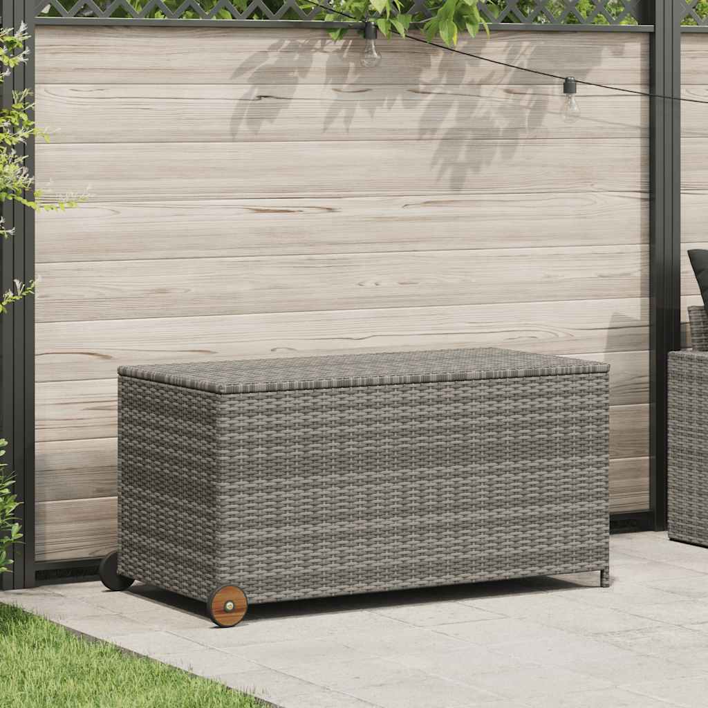 vidaXL Garten-Auflagenbox Schwarz 120x65x61 cm Poly Rattan