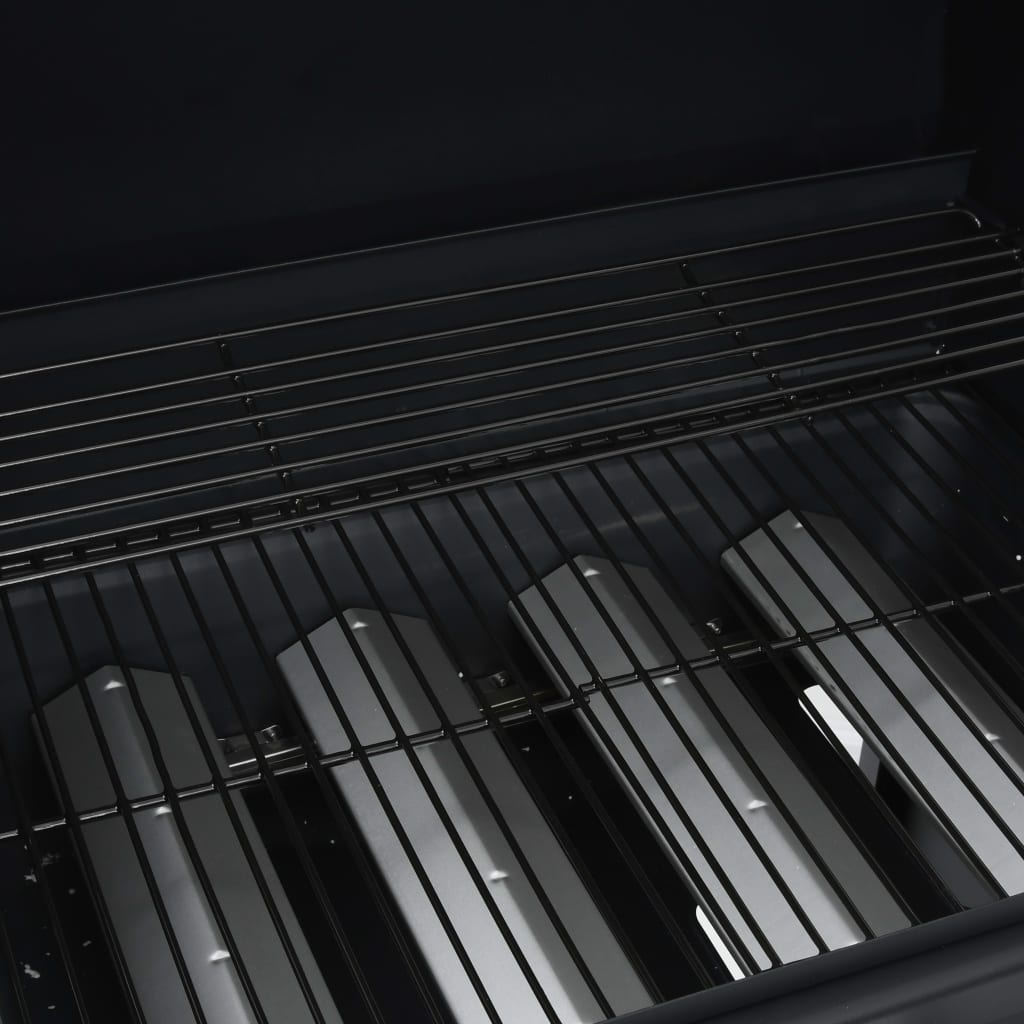vidaXL Gasgrill 4+1 Flammen Schwarz Stahl