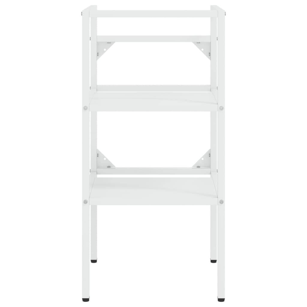 vidaXL Badezimmer-Waschtischgestell mit Waschbecken Weiß Eisen