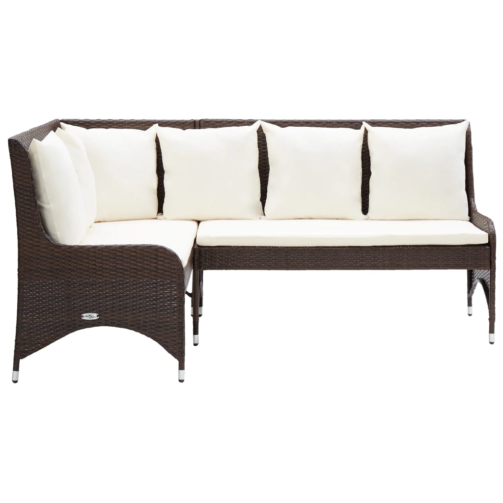 vidaXL Garten-Ecksofas 2 Stk. Poly Rattan Grau