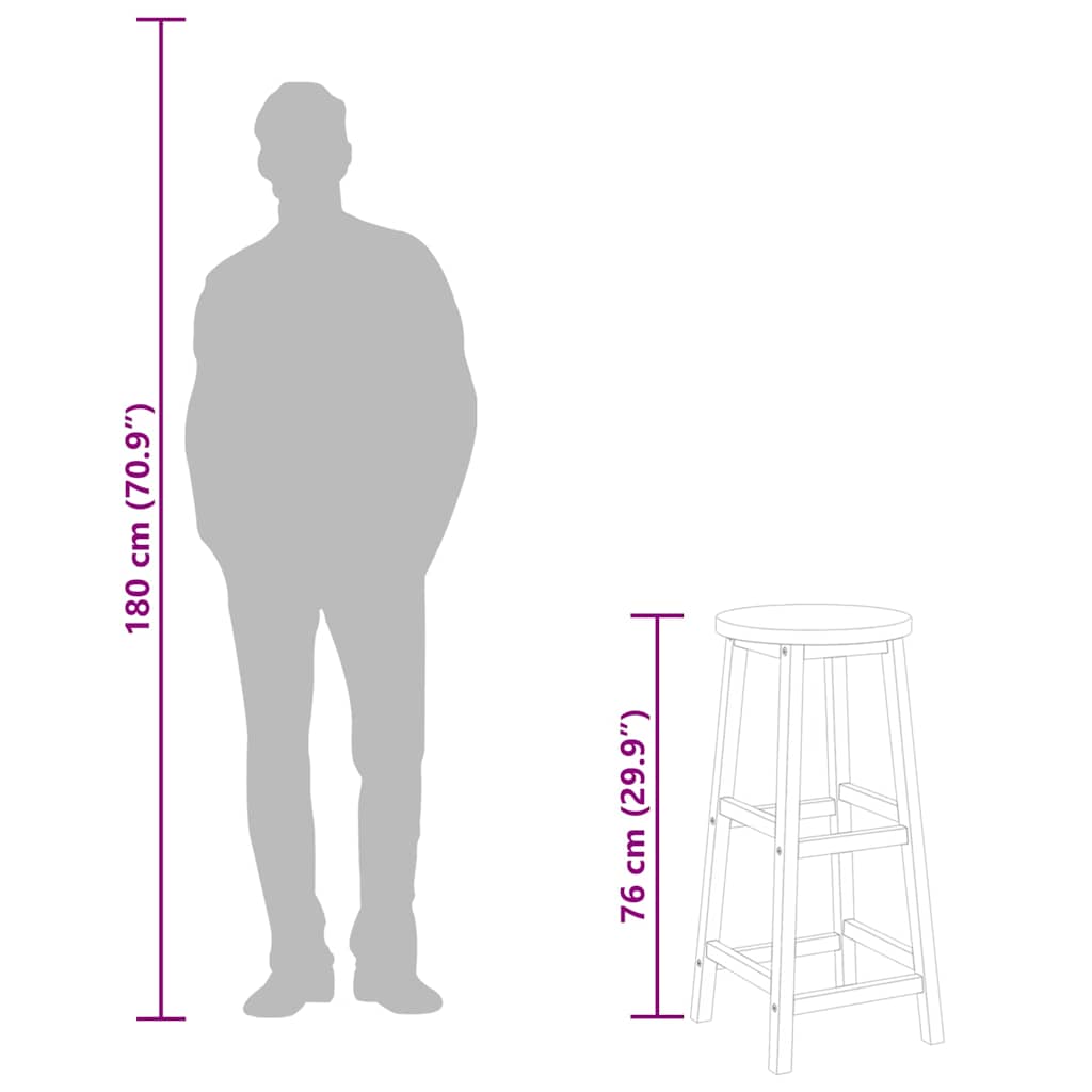 vidaXL Barhocker 4 Stk. Massivholz Akazie