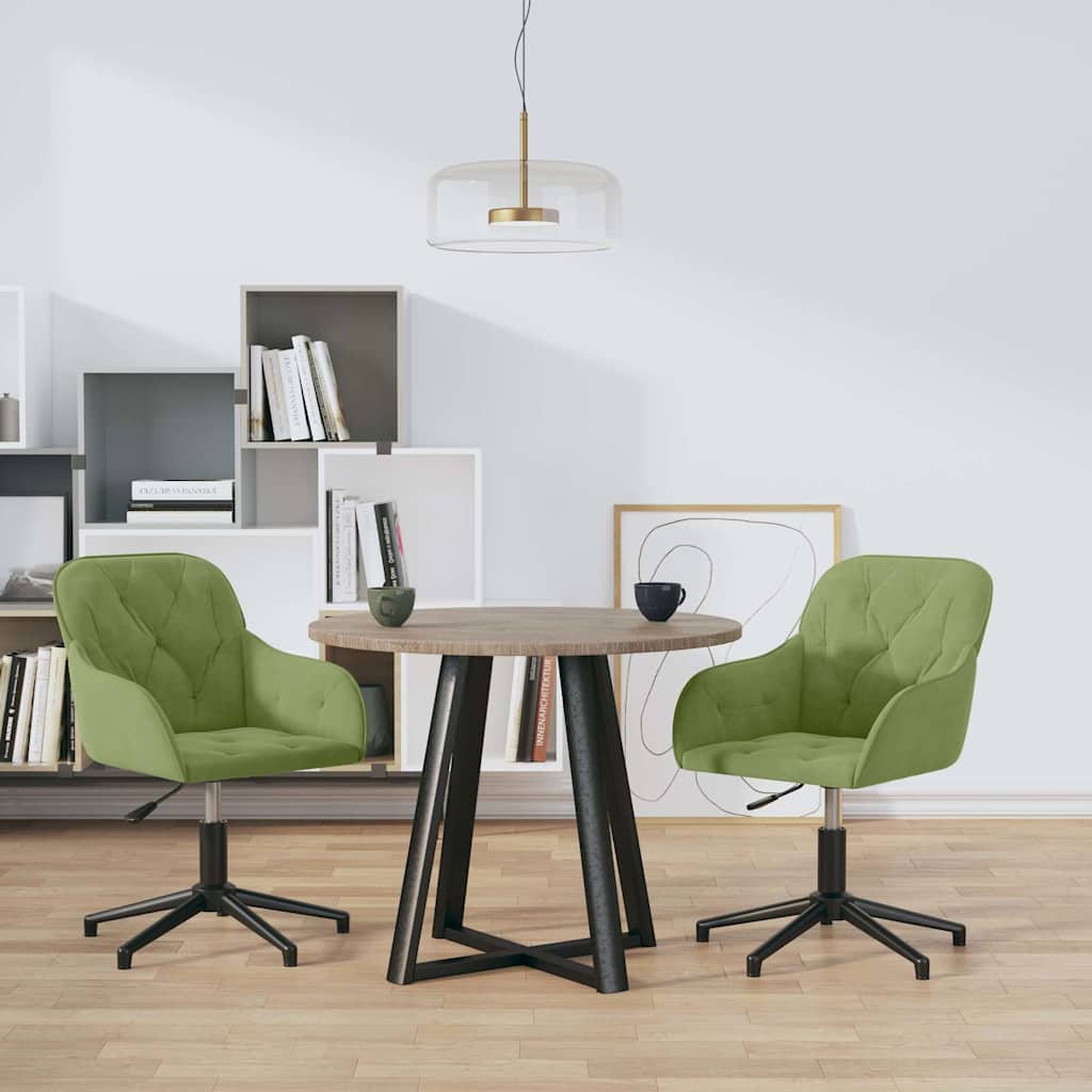 vidaXL Esszimmerstühle 2 Stk. Drehbar Blau Samt