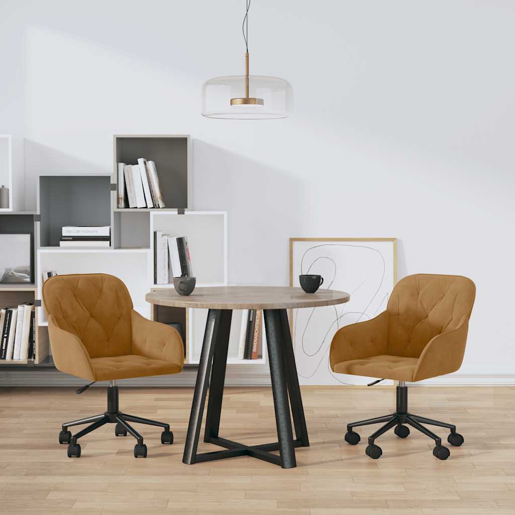 vidaXL Esszimmerstühle 2 Stk. Drehbar Blau Samt