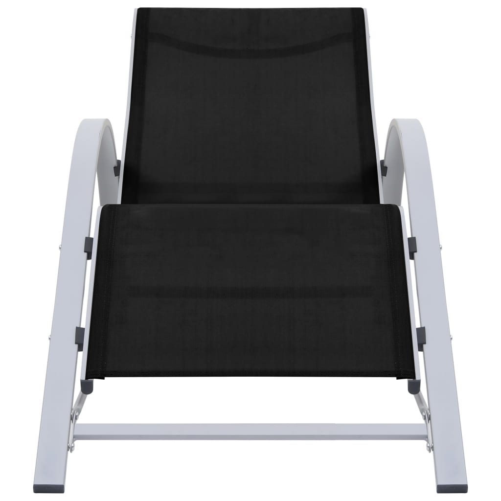 vidaXL Sonnenliege Textilene und Aluminium Schwarz