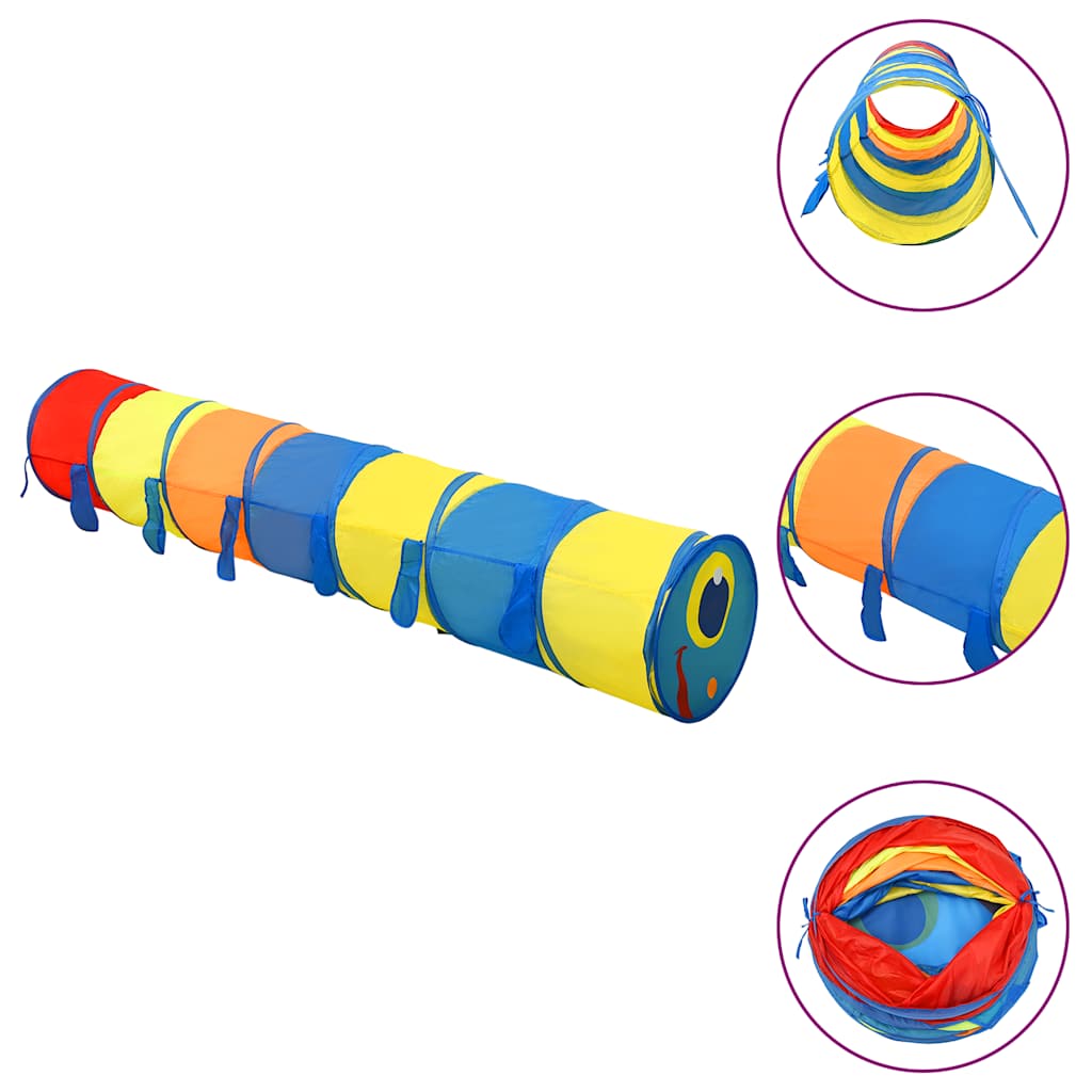 vidaXL Spieltunnel mit 250 Bällen Mehrfarbig 245 cm Polyester