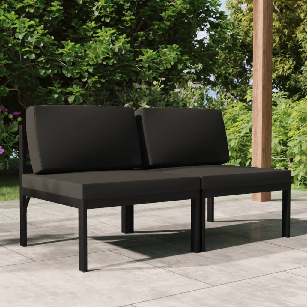 vidaXL 4-tlg. Garten-Lounge-Set mit Kissen Aluminium Anthrazit