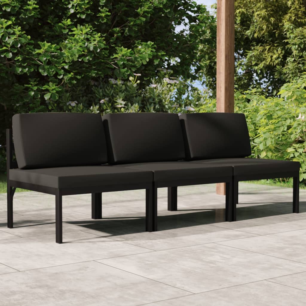 vidaXL 4-tlg. Garten-Lounge-Set mit Kissen Aluminium Anthrazit