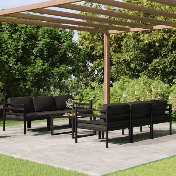 vidaXL 6-tlg. Garten-Lounge-Set mit Kissen Aluminium Anthrazit