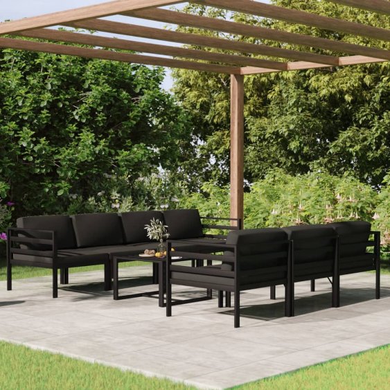 vidaXL 6-tlg. Garten-Lounge-Set mit Kissen Aluminium Anthrazit