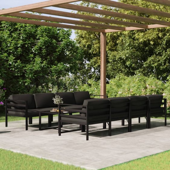 vidaXL 6-tlg. Garten-Lounge-Set mit Kissen Aluminium Anthrazit